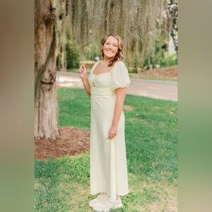 Hello Molly Cream Puff Sleeve Maxi Dress